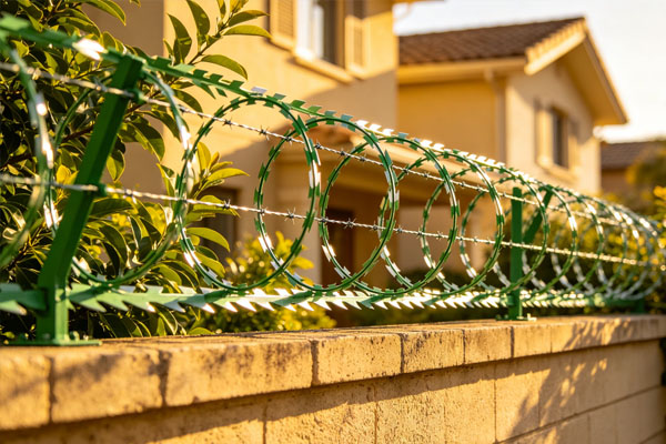 Green Coated Razor Wire